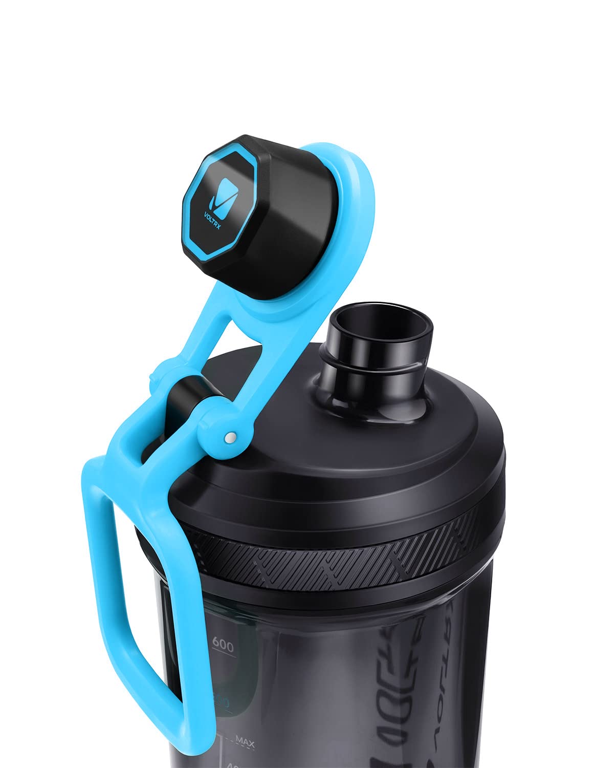 VOLTRX Shaker Bottle, Gallium USB C Rechargeable Electric Protein Shake Mixer, Shaker Cups for Protein Shakes and Meal Replacement Shakes, BPA Free, Made with Tritan, 24oz