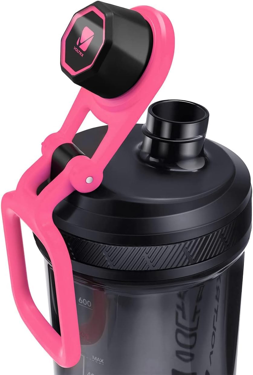 VOLTRX Shaker Bottle, Gallium USB C Rechargeable Electric Protein Shake Mixer, Shaker Cups for Protein Shakes and Meal Replacement Shakes, BPA Free, Made with Tritan, 24oz