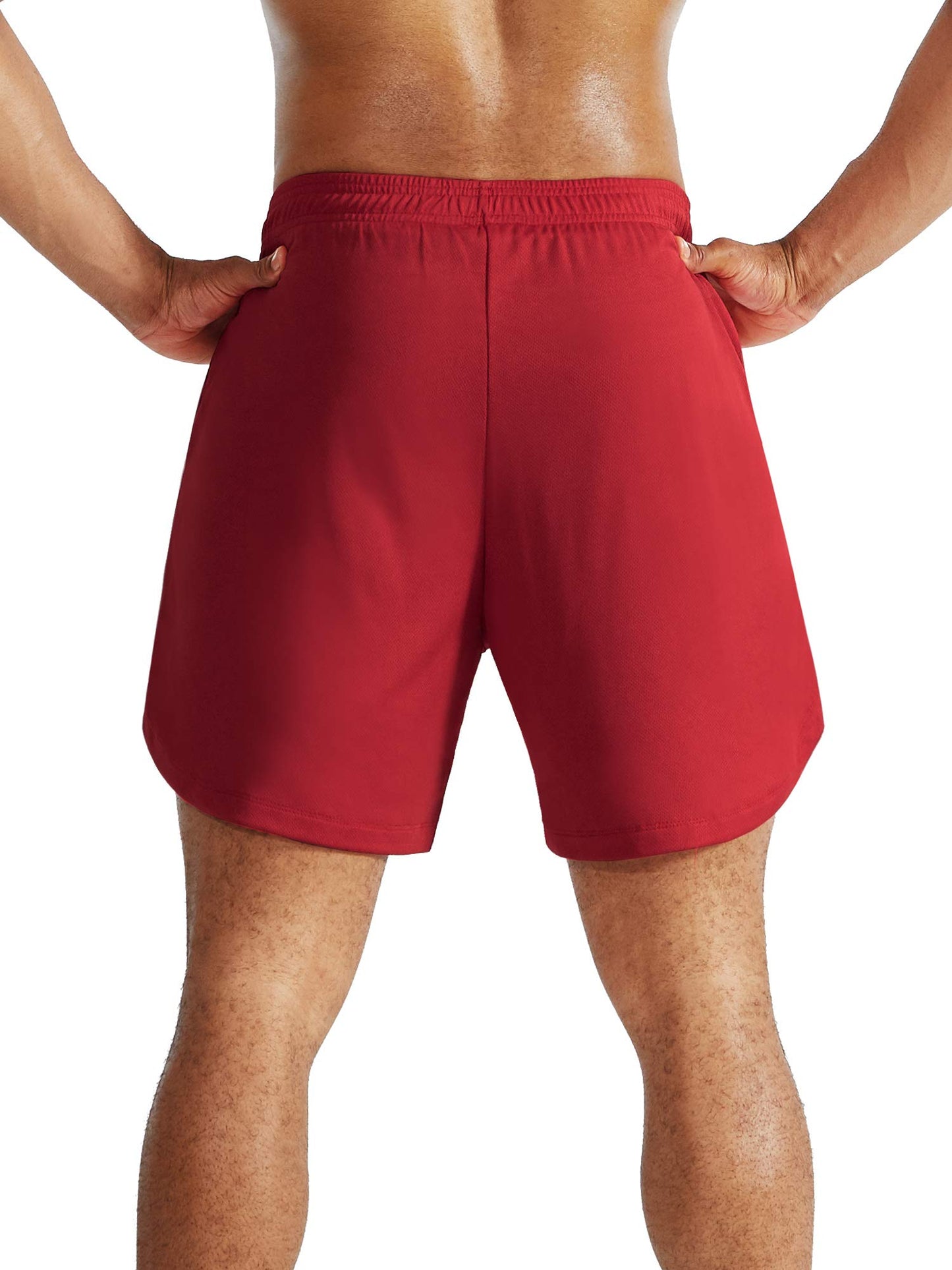 NELEUS Men's 2 in 1 Running Shorts with Liner,Dry Fit Workout Shorts with Pockets,6070,3 Pack,Black/Grey/Red,X-Large