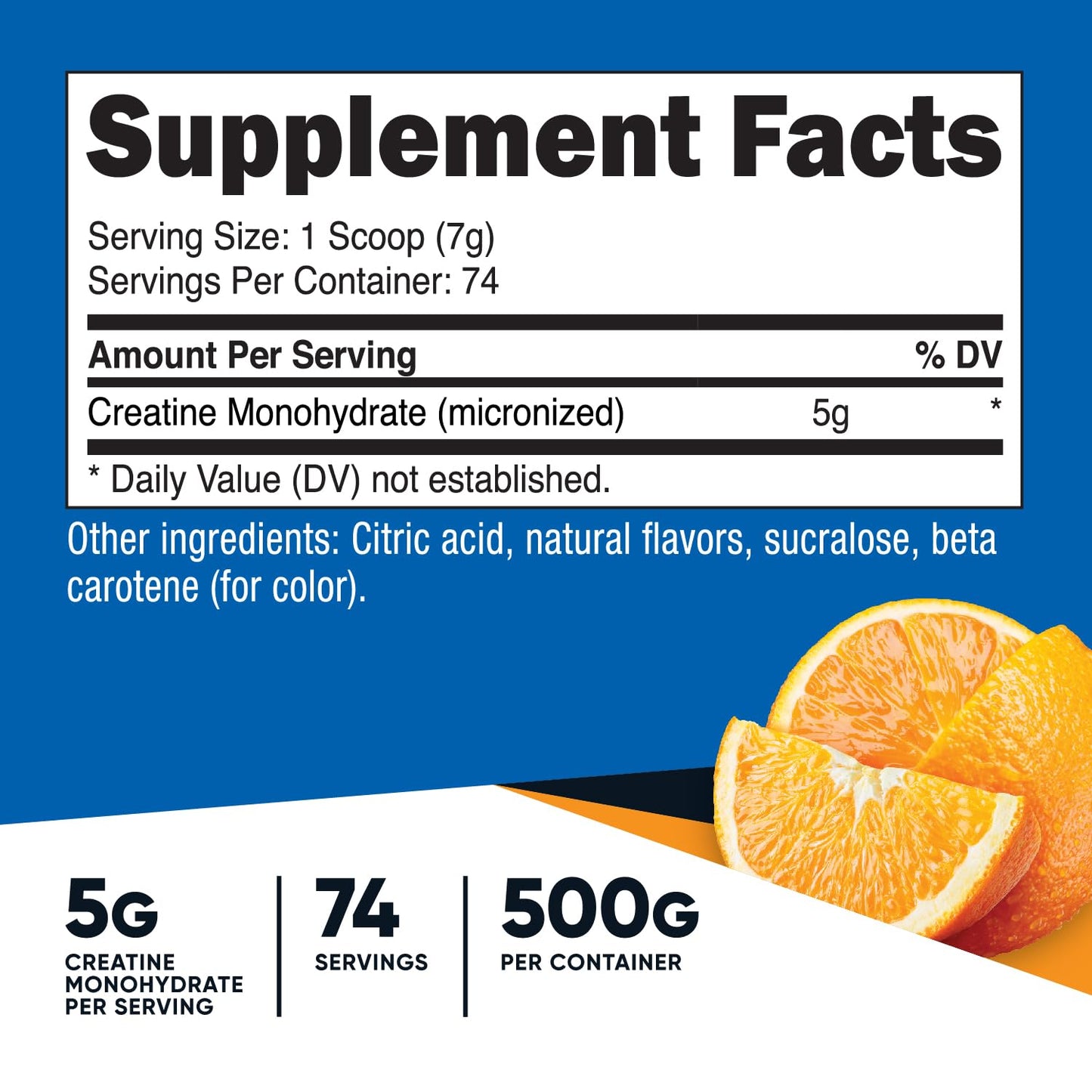 Nutricost Creatine Monohydrate Powder (Mandarin Orange, 500 Gram) - Micronized Creatine Supplement - Vegan, Non-GMO, Gluten Free
