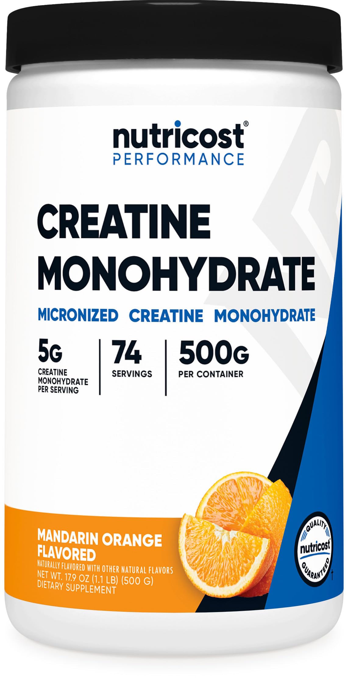 Nutricost Creatine Monohydrate Powder (Mandarin Orange, 500 Gram) - Micronized Creatine Supplement - Vegan, Non-GMO, Gluten Free