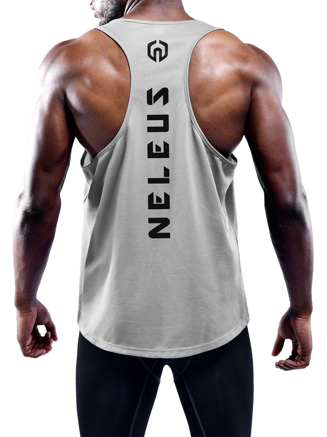 NELEUS Men's 3 Pack Dry Fit Muscle Tank Workout Gym Shirt,5031,Black,Navy,Grey,M,EU L