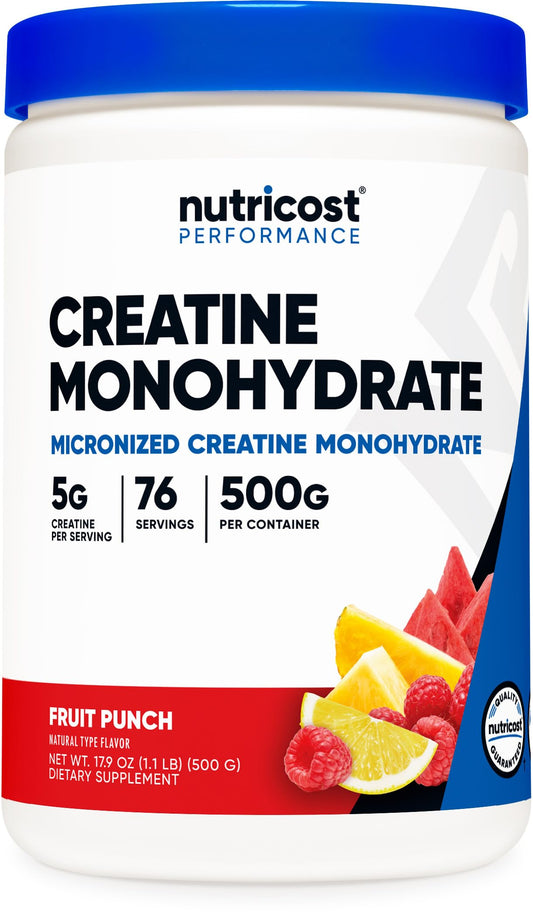 Nutricost Creatine Monohydrate Powder (Fruit Punch, 500 Gram)